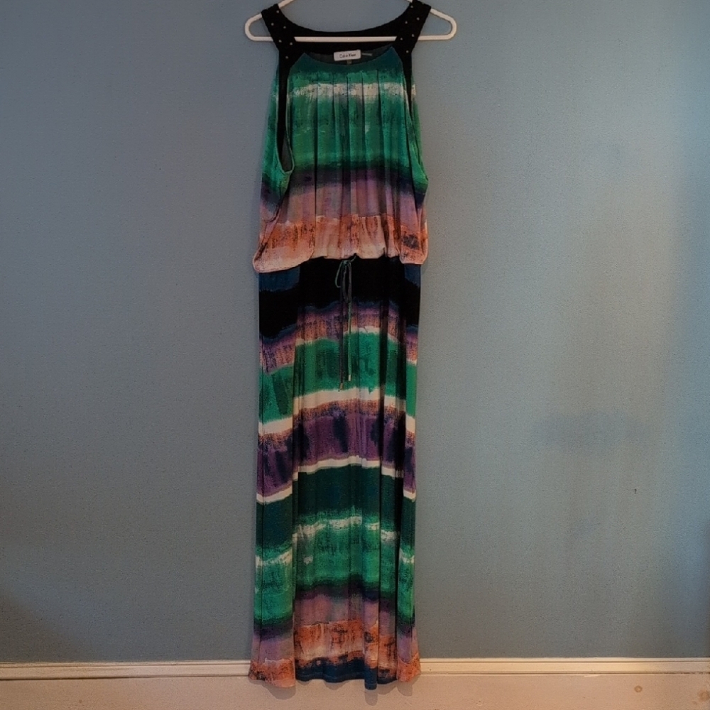 Calvin Klein Multicolor Striped Maxi Dress